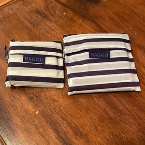 set of two striped printed reusable bags, baby and standard size BAGGU - NWOT